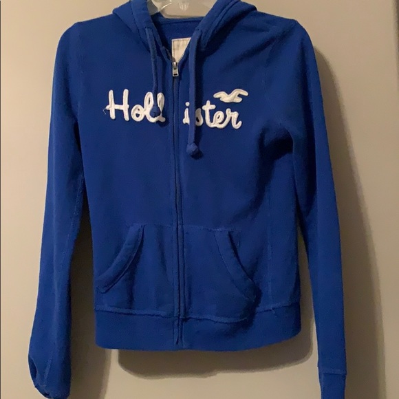 white and blue hollister hoodie